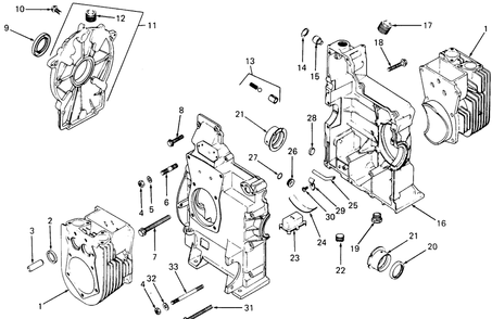 Crankcase (Model 2072) Diagram and Parts List for 1872 2072-756300-799999-147730100-148720100-148730100-149720100-149730100 Cub Cadet Lawn Tractor